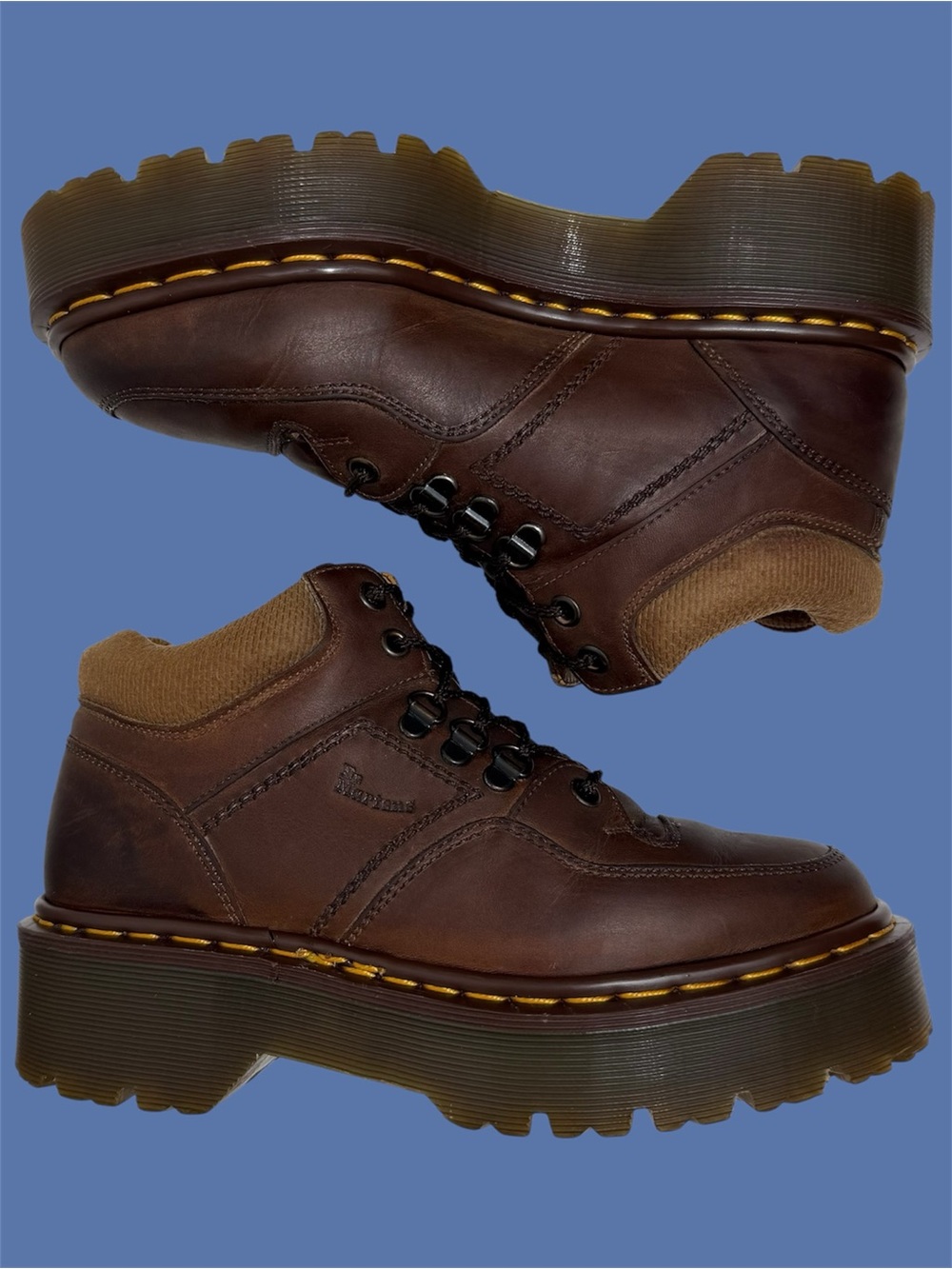 Vintage Dr. Martens Brown Crazy Horse Envy Platform Boots UK 5